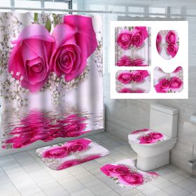 Digital Printing Polyester Shower Curtain Bathroom Pansy Reflection (Option: Tp770-150x180)