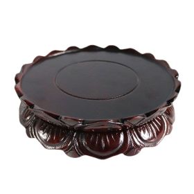 Wood Carving Guanyin Lotus Base (Option: Top Inner Diameter 16)