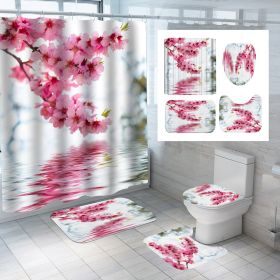 Digital Printing Polyester Shower Curtain Bathroom Pansy Reflection (Option: Cx856-150x180)